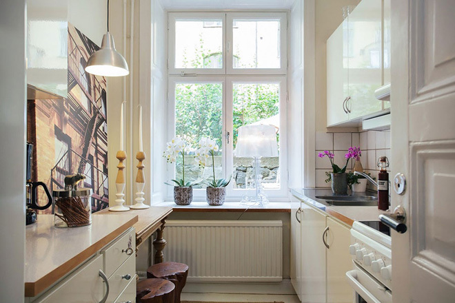 Căn hộ 45 m2 với phong cách thiết kế nội thất Bắc Âu - phòng bếp