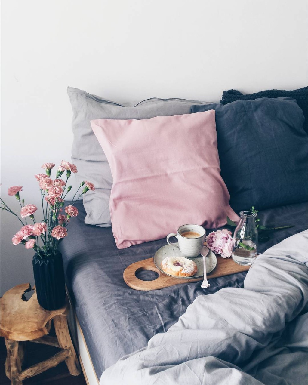 Bộ chăn ga gối giường ngủ hồng xanh