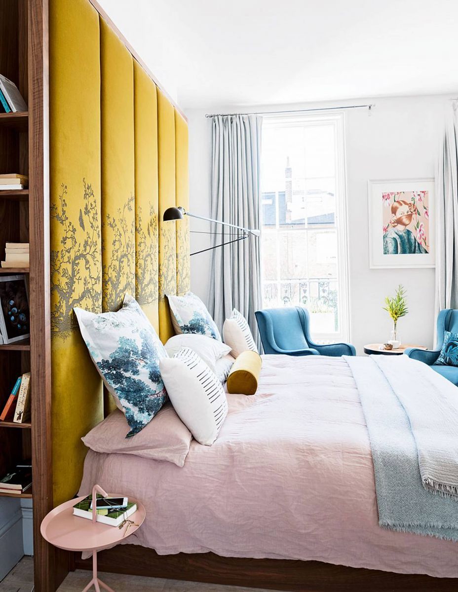 Xanh lam, hồng và vàng - 3 gam màu chủ đạo cho nội thất phòng ngủ đẹp