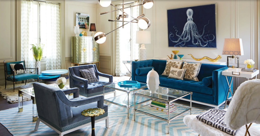 11 lý do bạn nên chọn sofa màu xanh đậm 