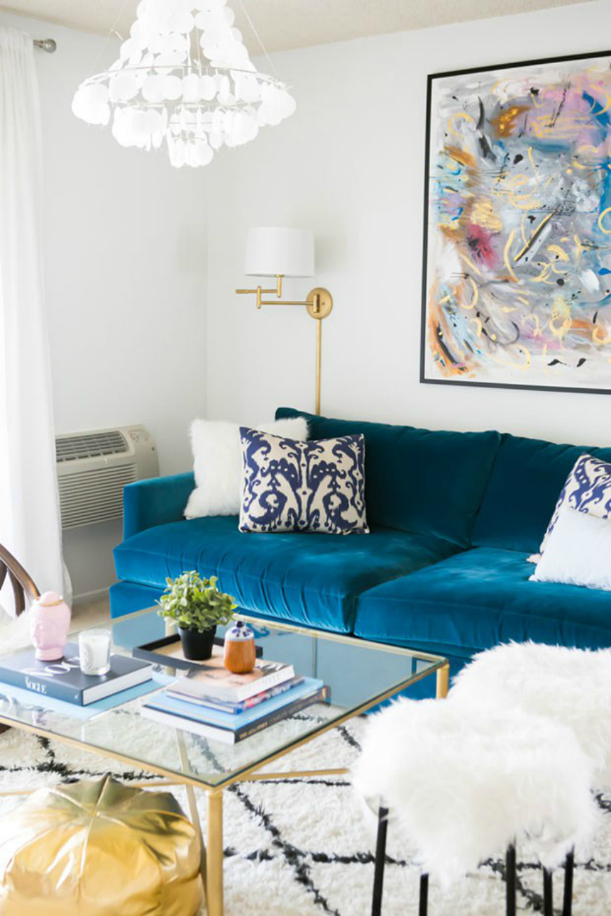 11 lý do bạn nên chọn sofa màu xanh đậm cho không gian